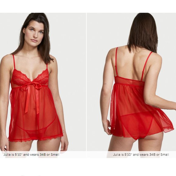 Victoria's Secret Other - VS VERY SEXY XXL La Fleur Sheer Mesh & Lace Babydoll Red NWT